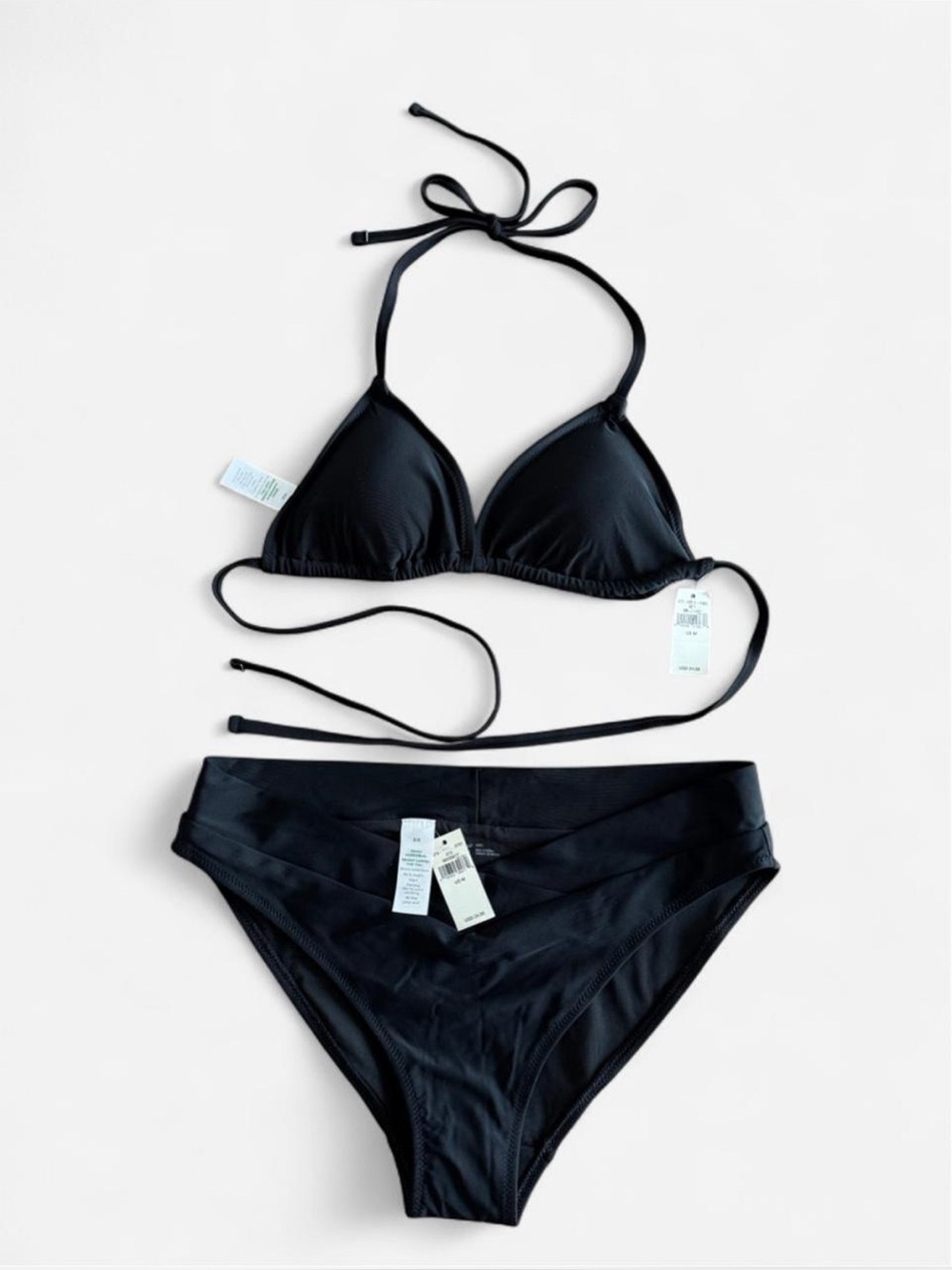 NWT Aerie Black‎ Crossover Bikini Set Size Medium